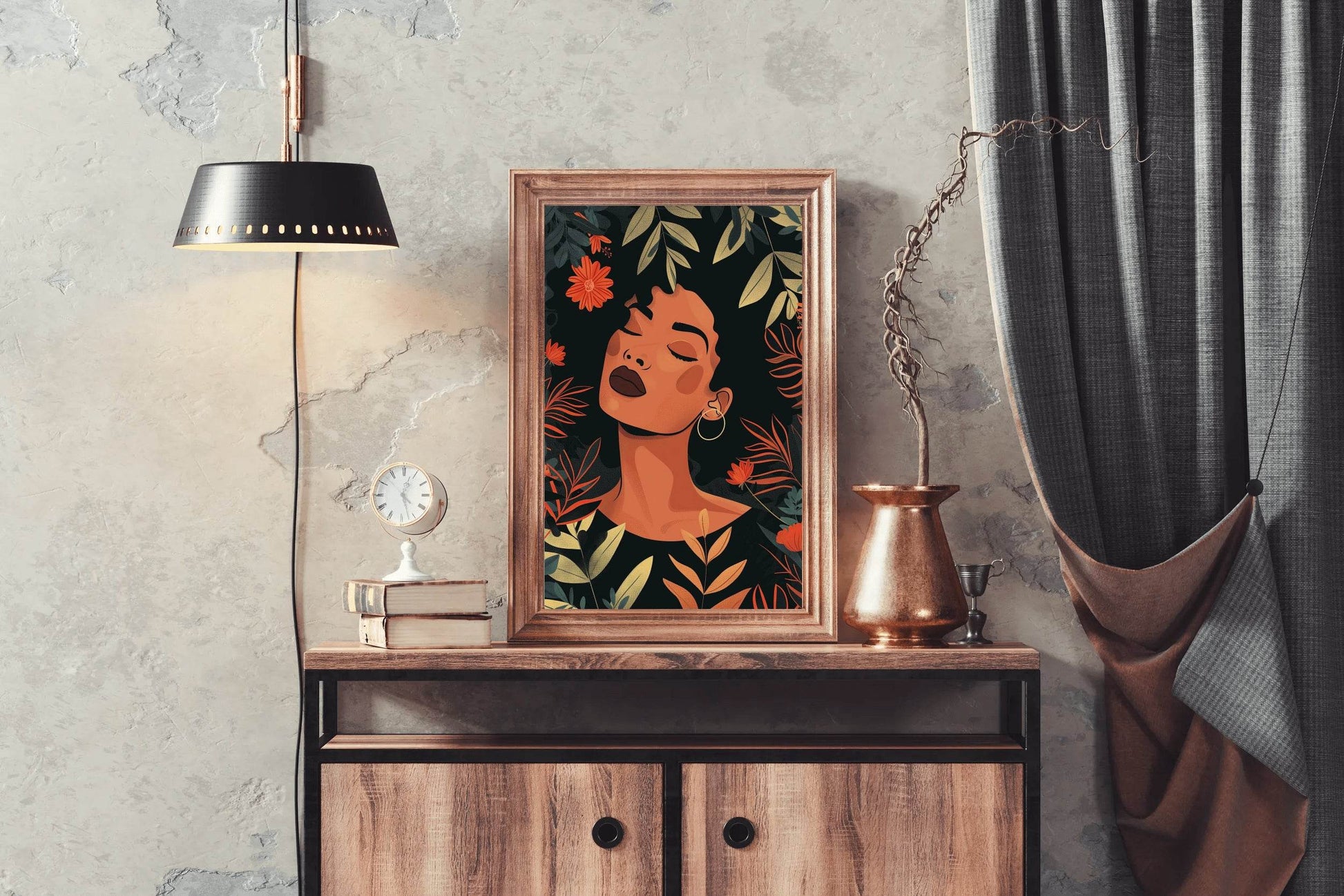 Woman Among Olive Leaves Wall Art - beink online art store