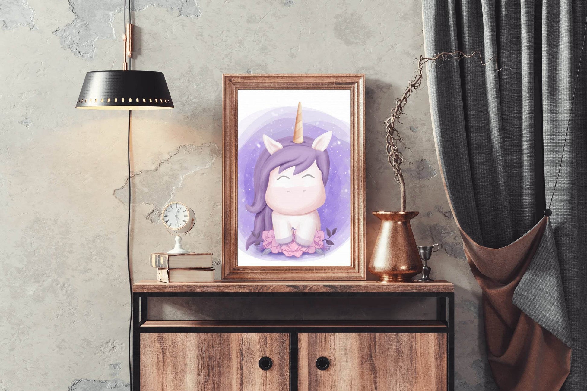 Watercolor Baby Unicorn Sweet Portrait - beink online art store