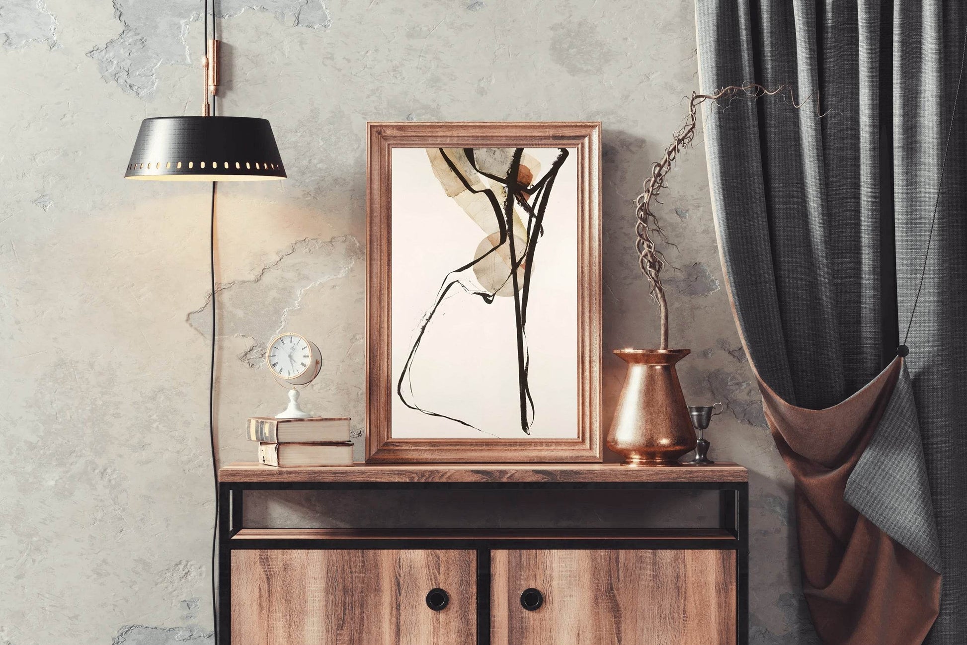 Watercolor Dynamic Lines Modren Wall Art - beink online art store