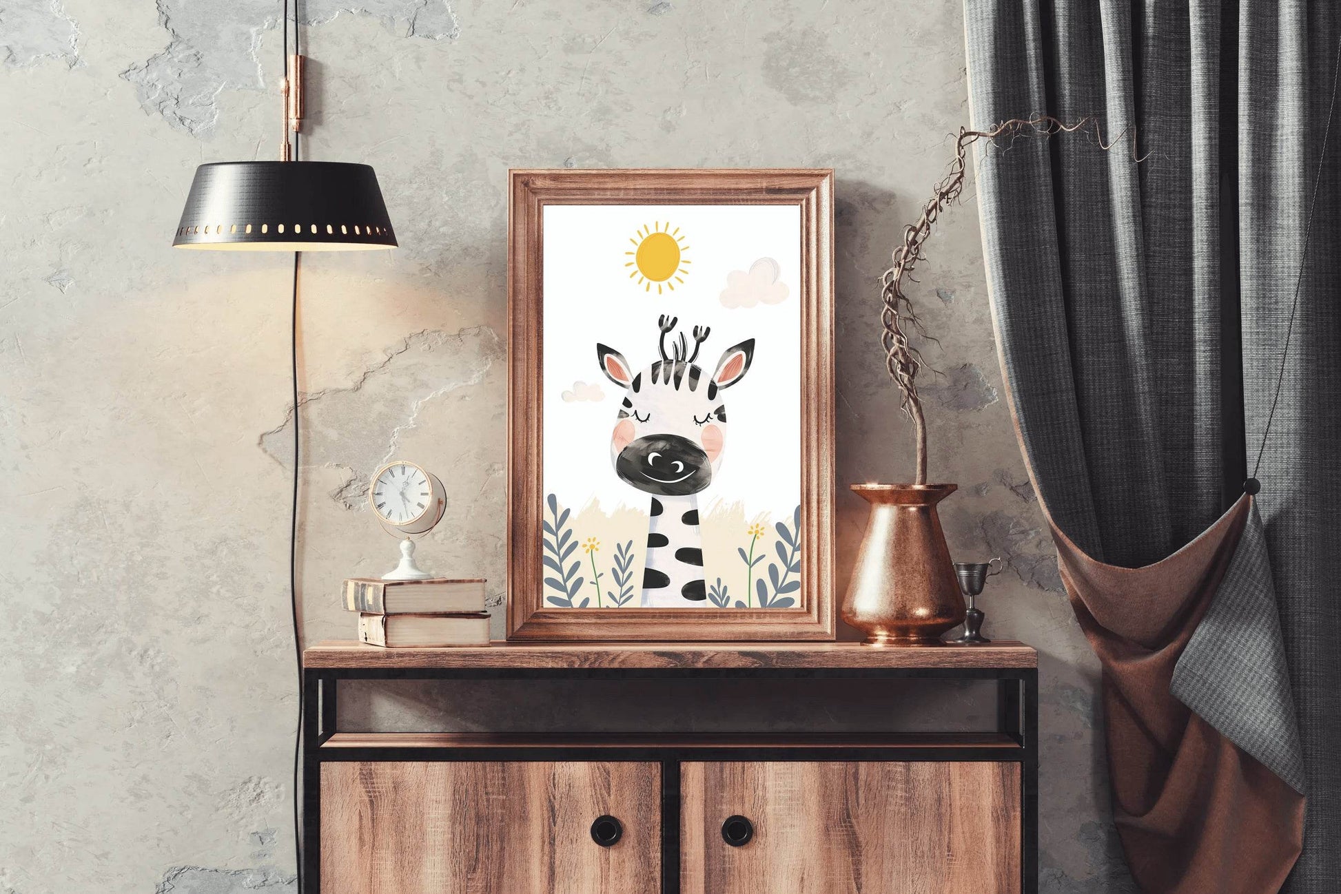 Cute Zebra Nursery Decor Image Kids Wall Art - beink online art store