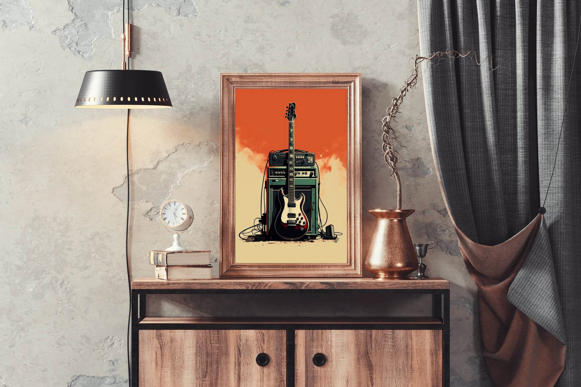 Radio Electric Guitar Wall Art - beink online art store