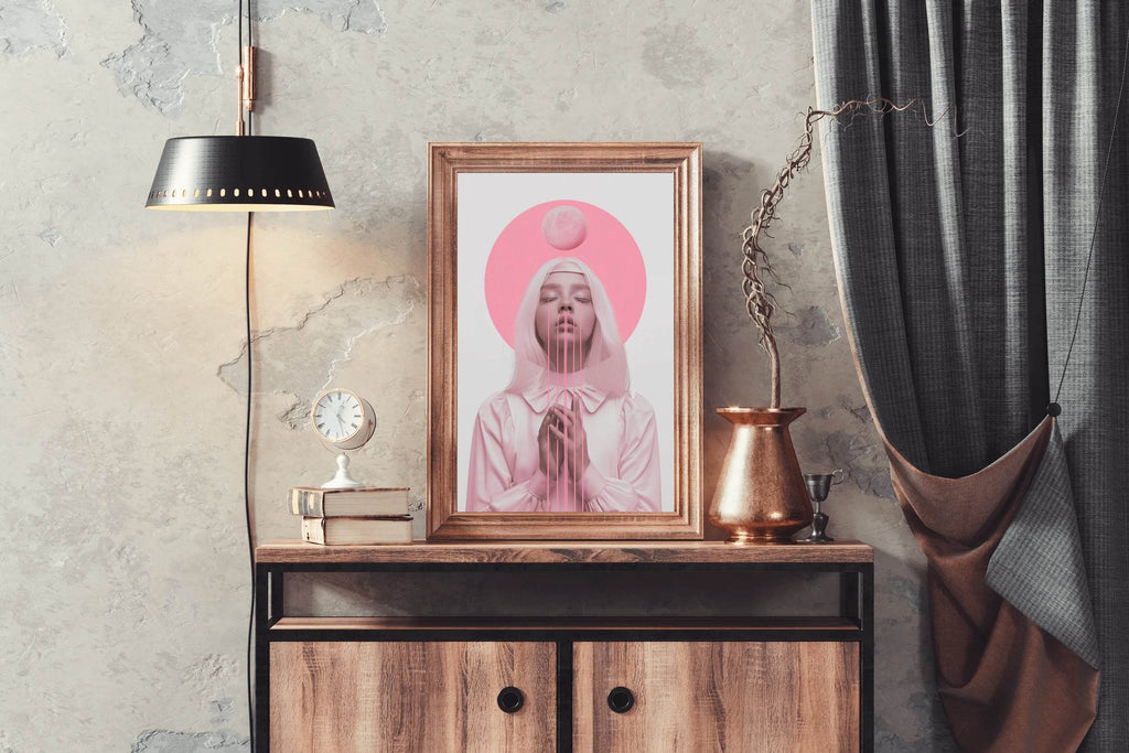 Lady in Pink Modern Wall Art - beink online art store
