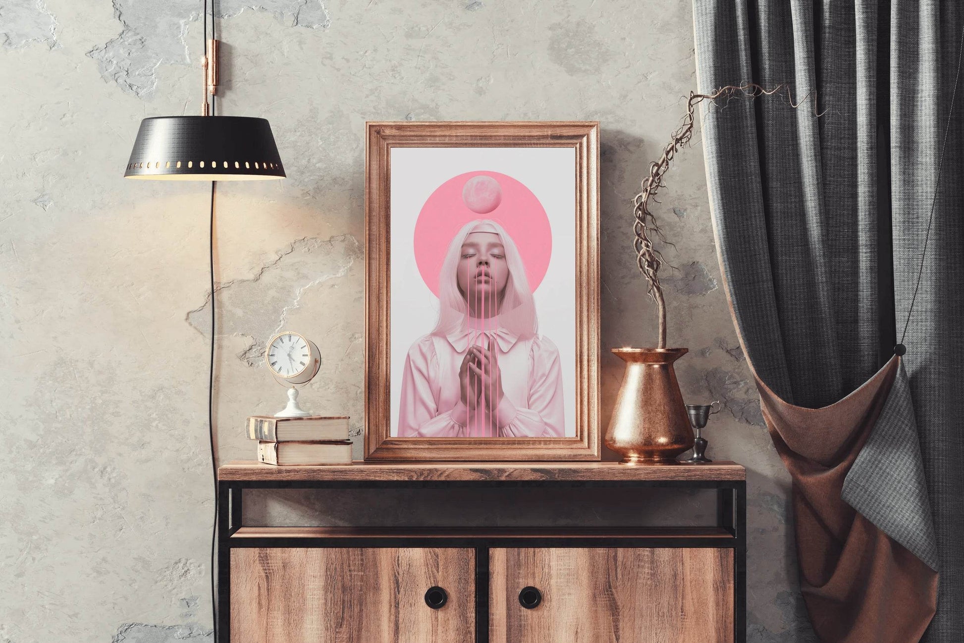 Lady in Pink Modern Wall Art - beink online art store
