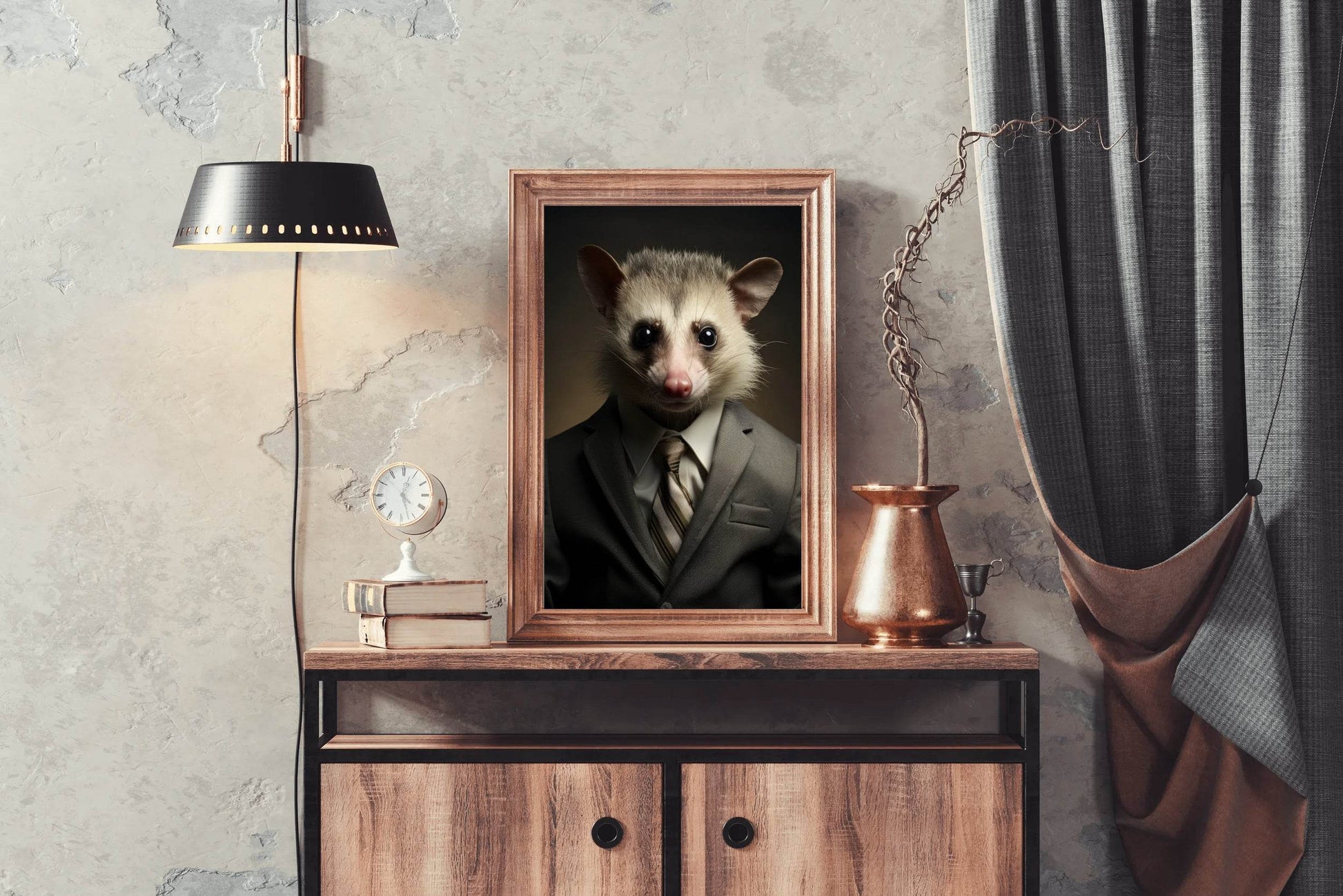 Possum in a Pin Stripe Suit Wall Art - beink online art store