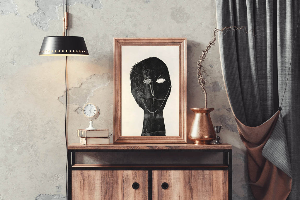 Black Ink-Stained Face Modern Wall Art - beink online art store