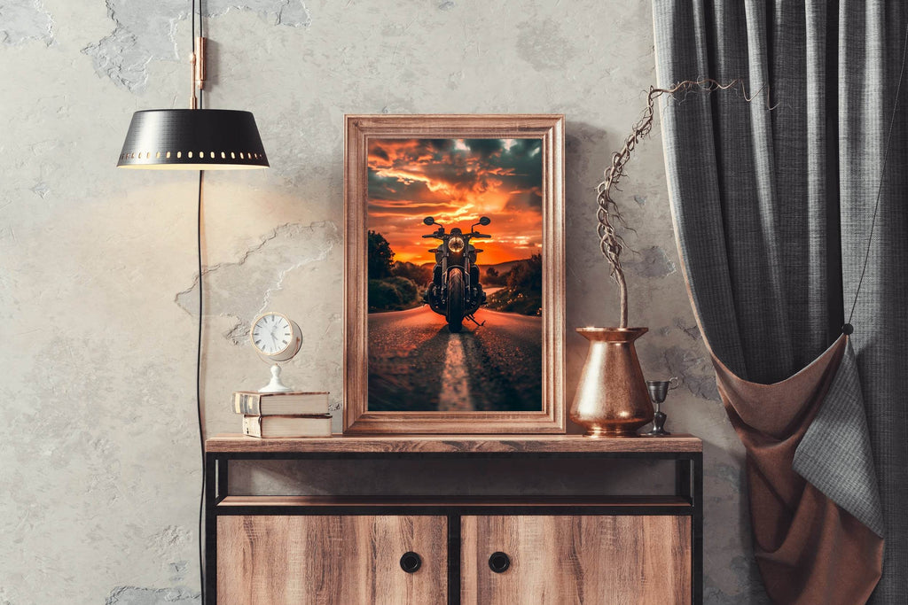 Motorcycle in Sunset Wall Art - beink online art store