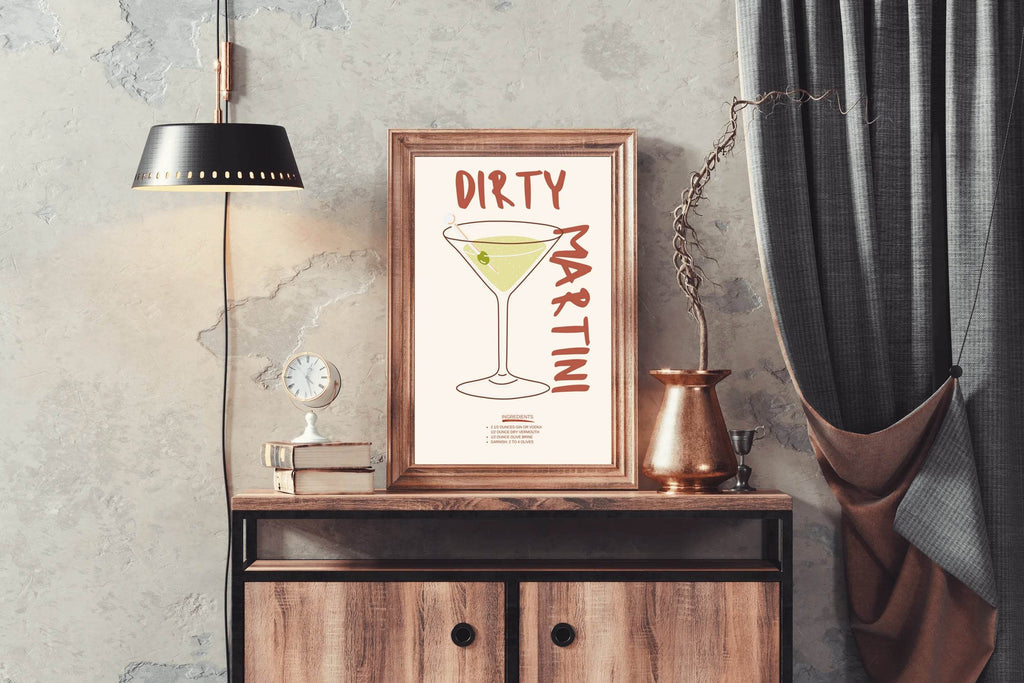 Dirty Martini Cocktail Wall Art - beink online art store