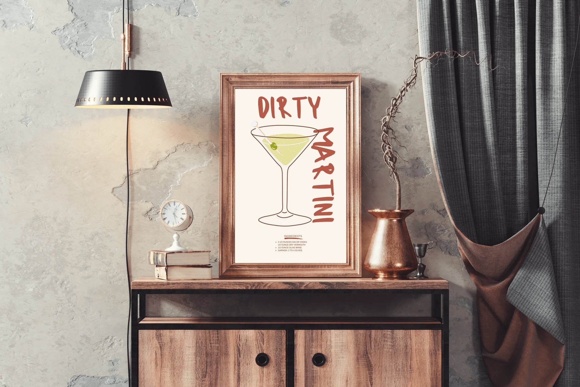 Dirty Martini Cocktail Wall Art - beink online art store