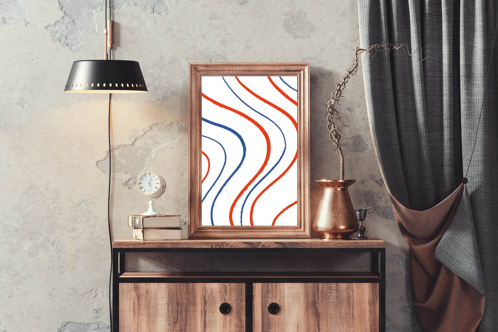 Colored Wavy Lines Wall Art - beink online art store