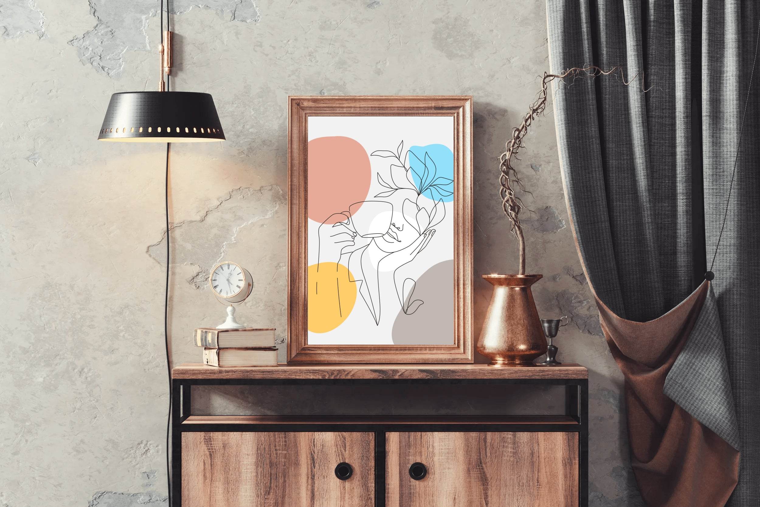 Girl Drinking Tea Wall Art - beink online art store