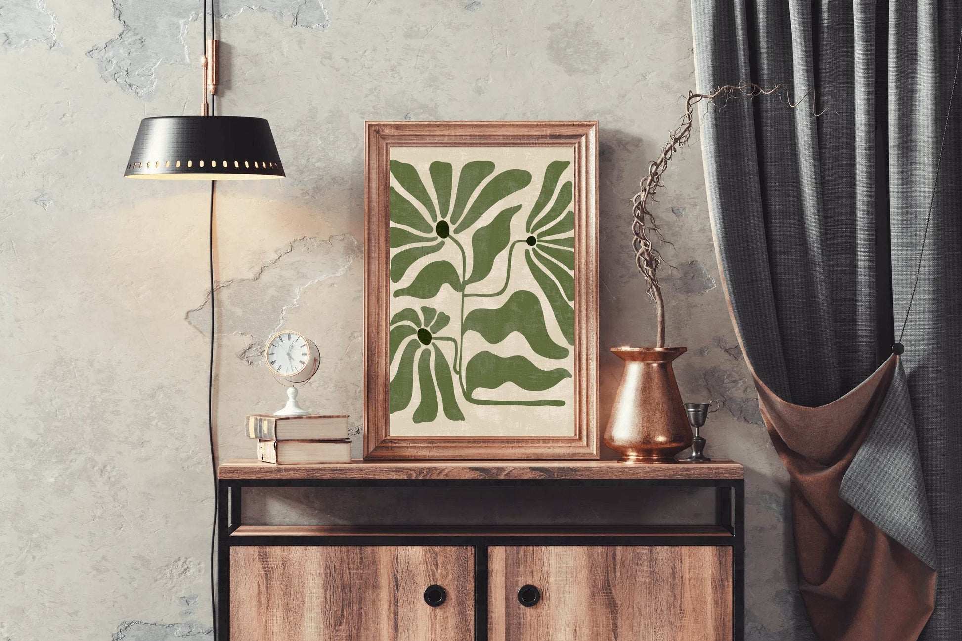 Abstract Green Flower Painting ArtWork - beink online art store