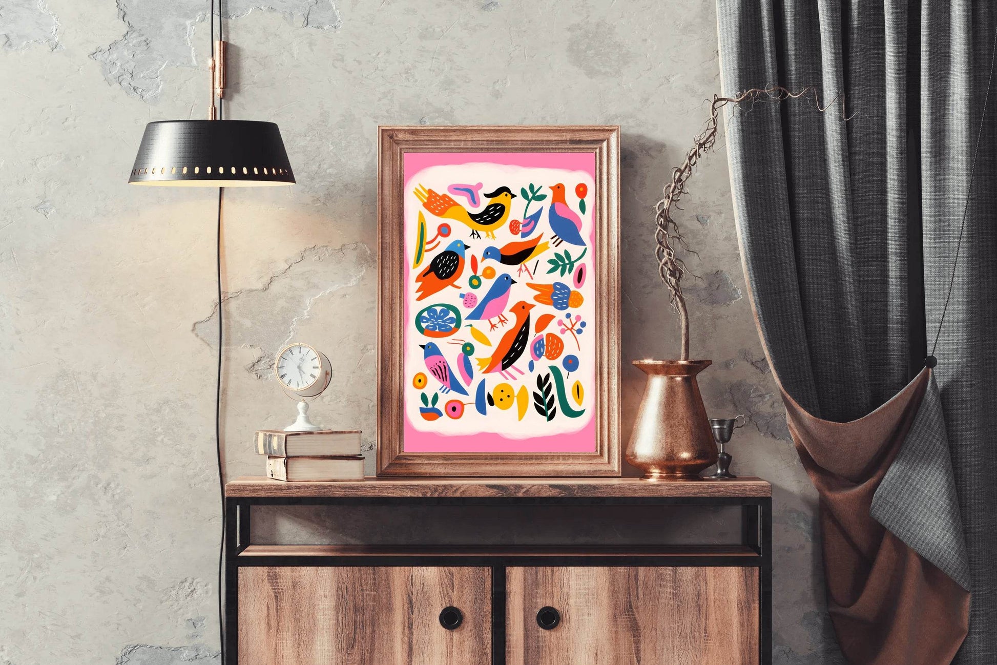 Painting Different Colored Birds Wall Art - beink online art store
