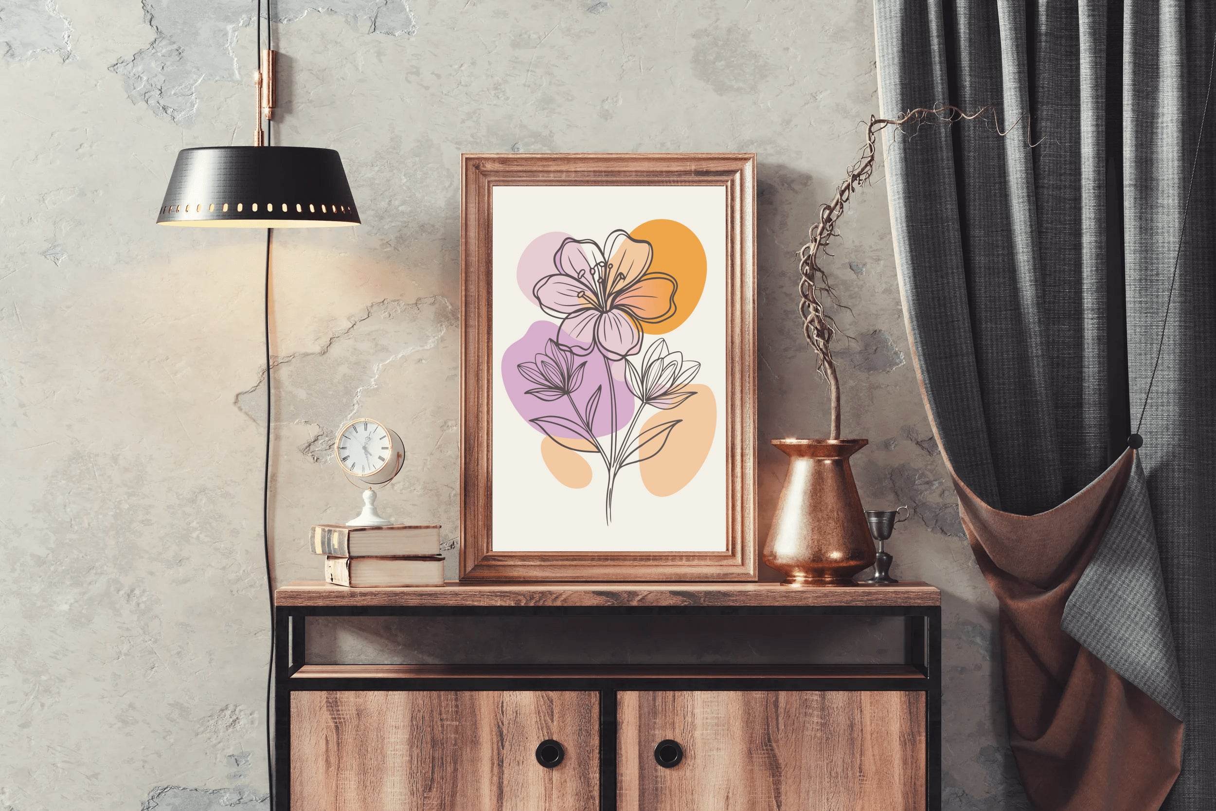 Beautiful Minimal Lilium Flower Wall Art - beink online art store
