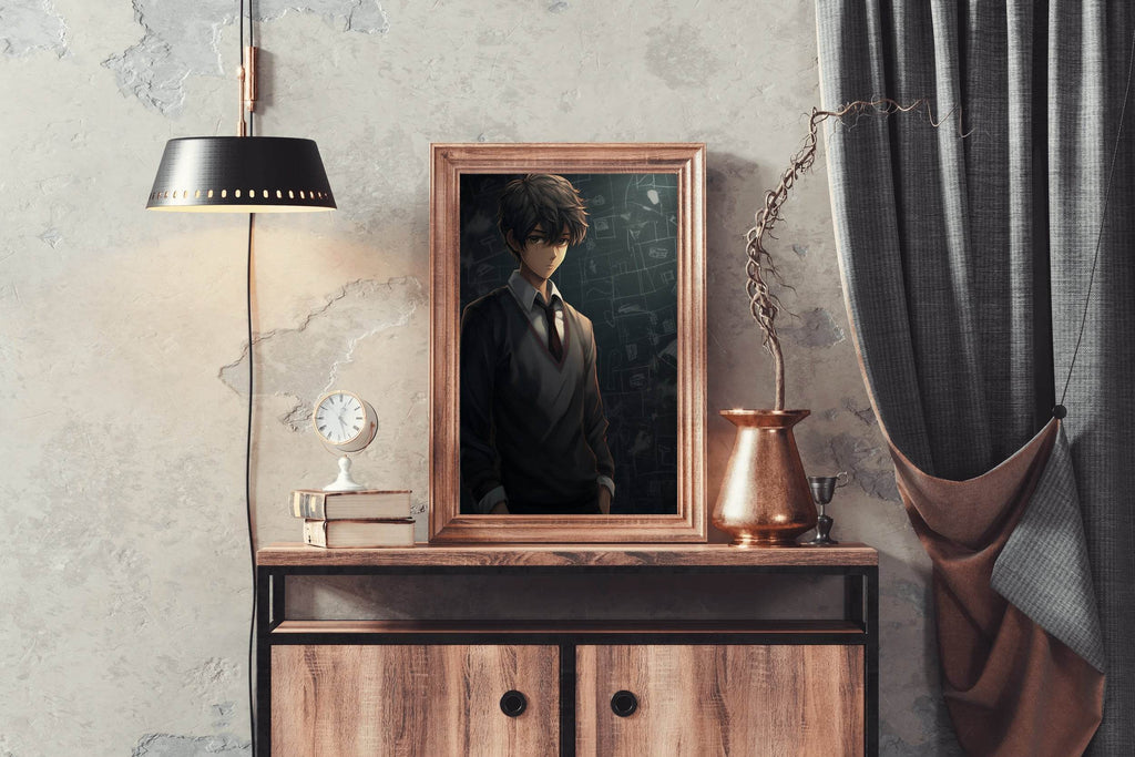 Cute School Anime Boy Aesthetic Anime Wall Art - beink online art store