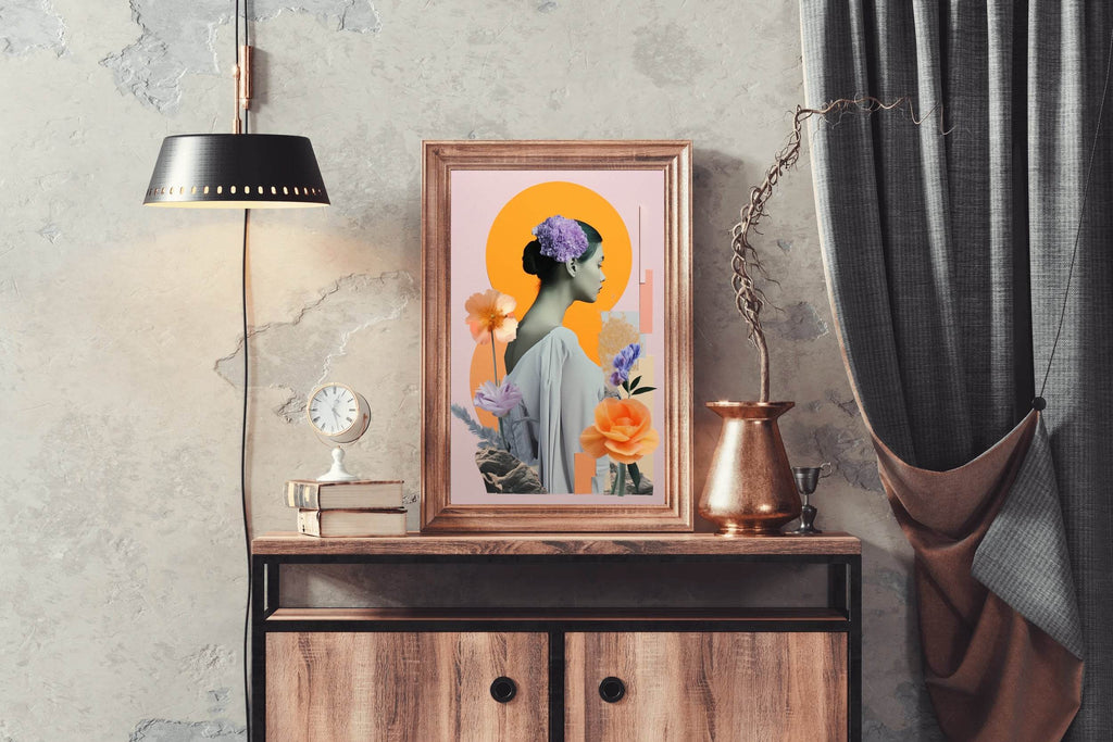 Women with flowers Abstract Wall Art - beink online art store