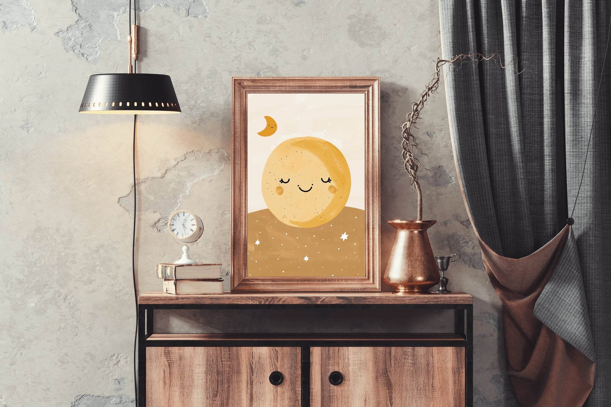 Illustration of Sleeping Cartoonish Sun - beink online art store