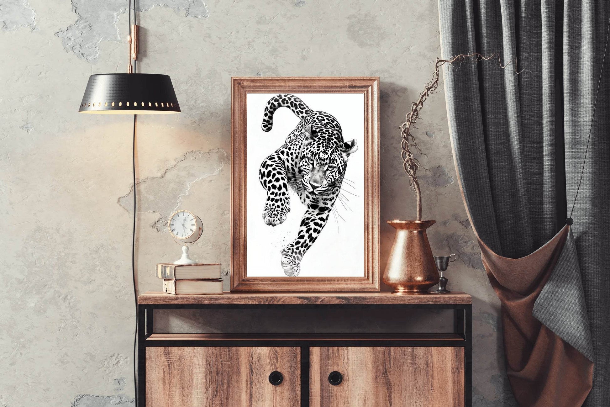 Black and White Leopard Wall Art - beink online art store