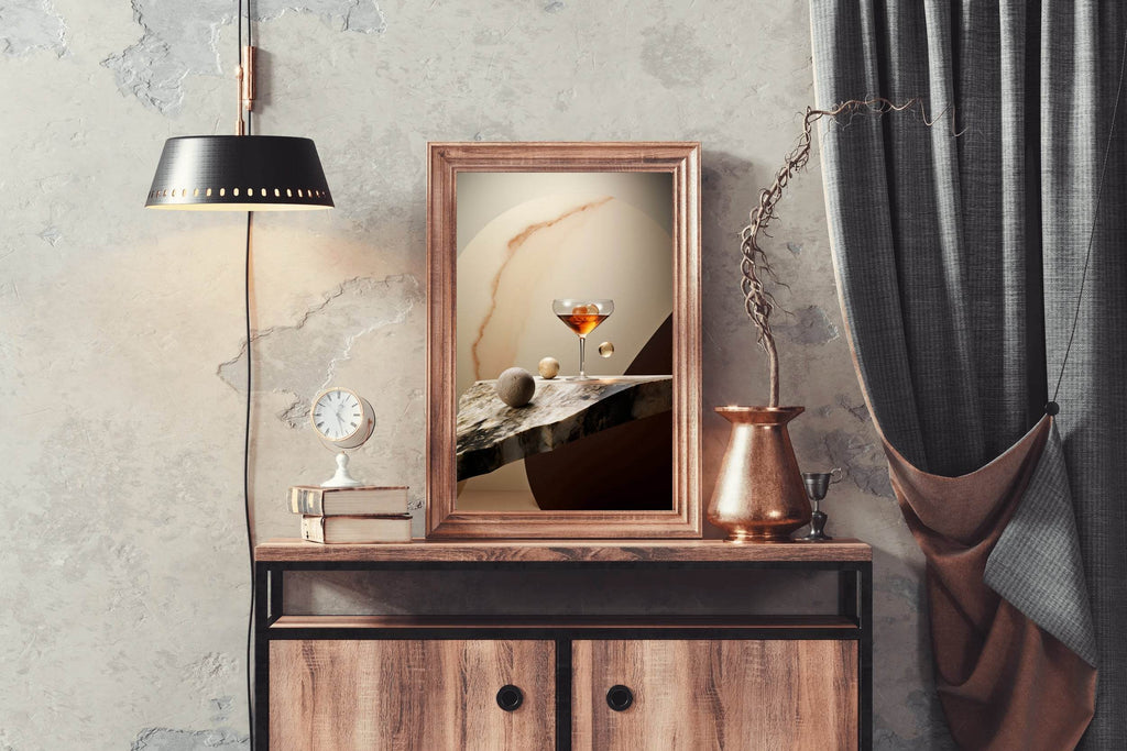 A Glass Of Drink On The Table Wall Art - beink online art store