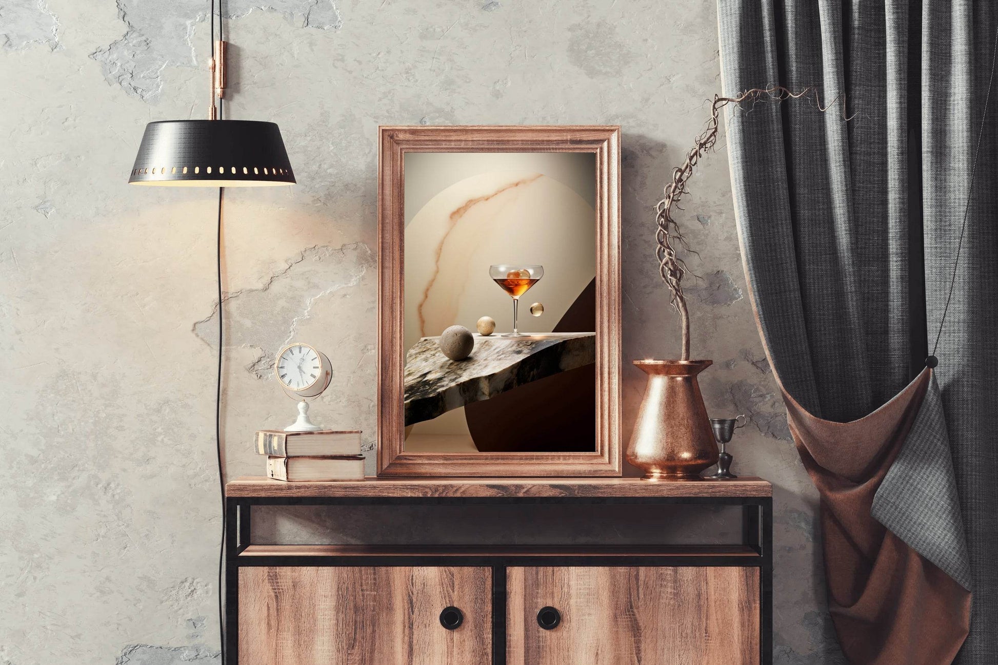 A Glass Of Drink On The Table Wall Art - beink online art store