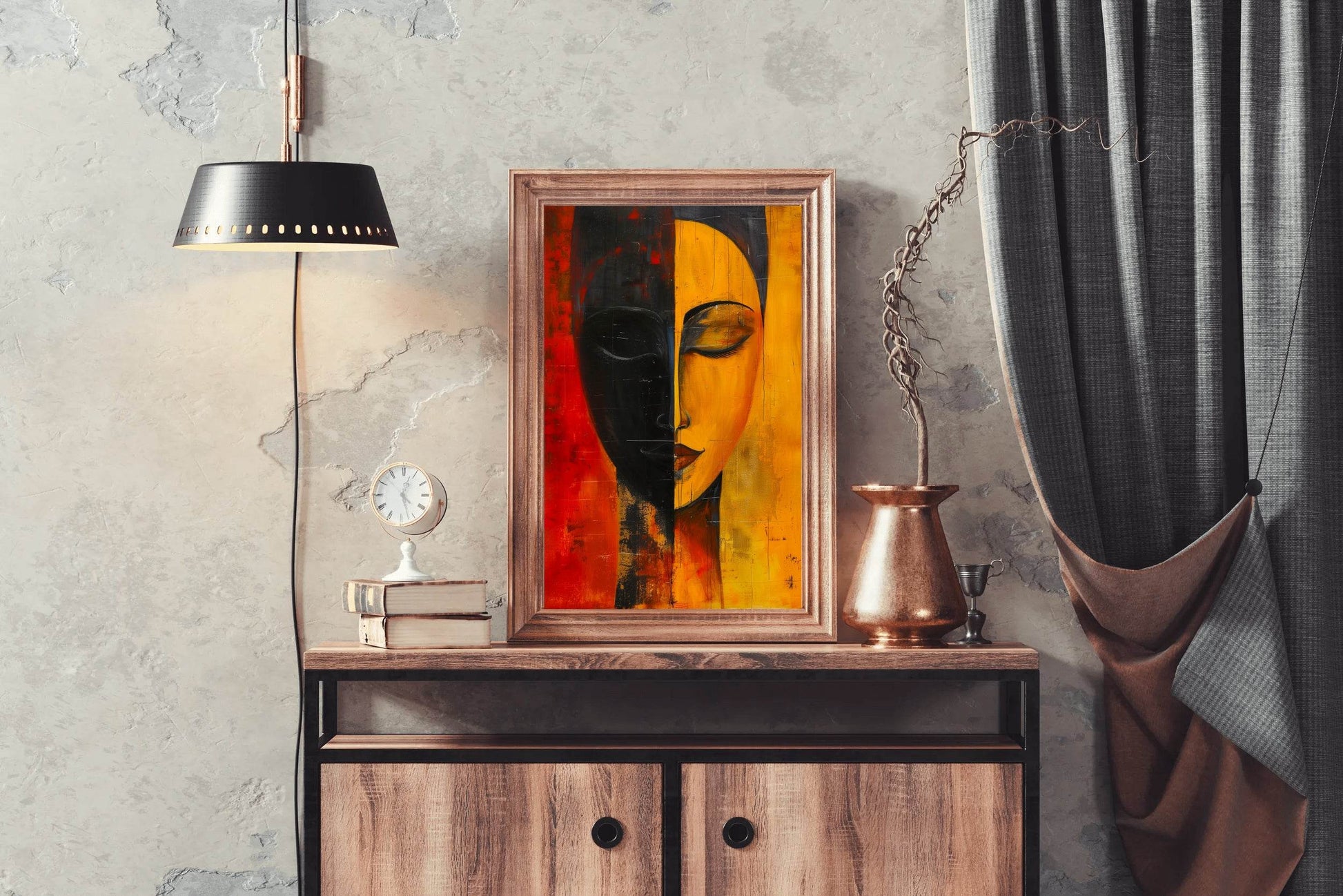 Two Faced Woman Canvas Wall Art - beink online art store