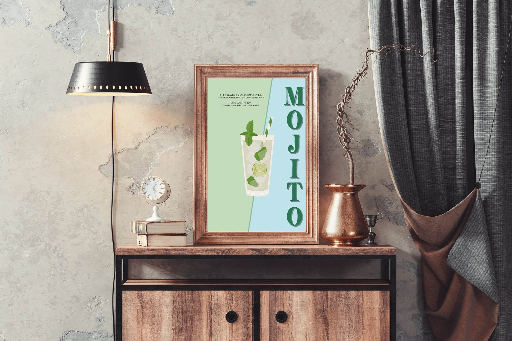Mojito Cocktail With Ice Wall Art - beink online art store
