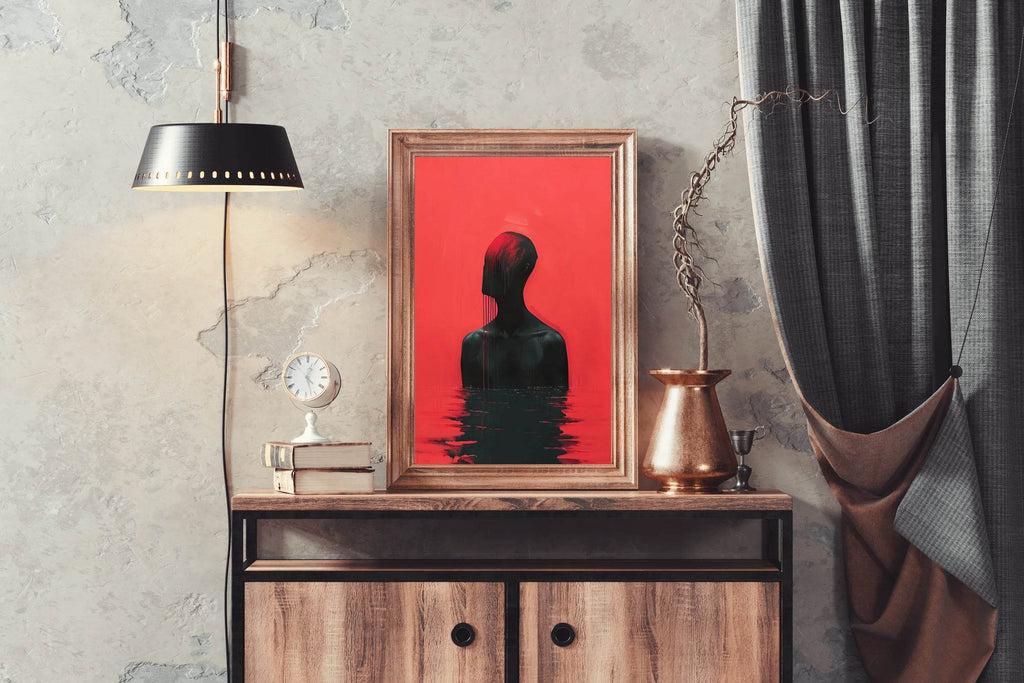 Painting Of Person Drowned In Blood Wall Art - beink online art store