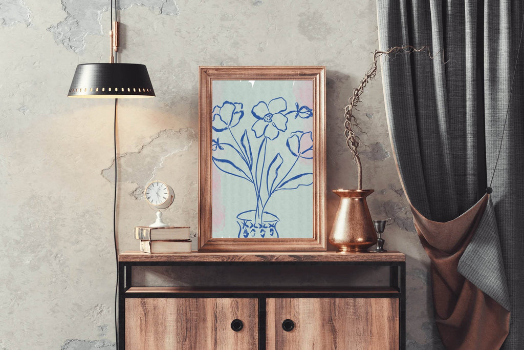 Blue Orchid Flowers in A Vase Wall Art - beink online art store