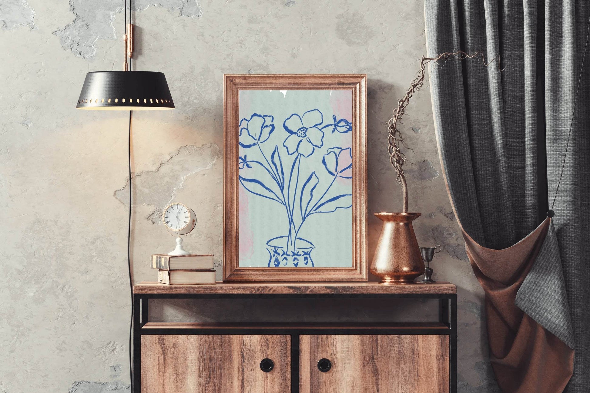 Blue Orchid Flowers in A Vase Wall Art - beink online art store