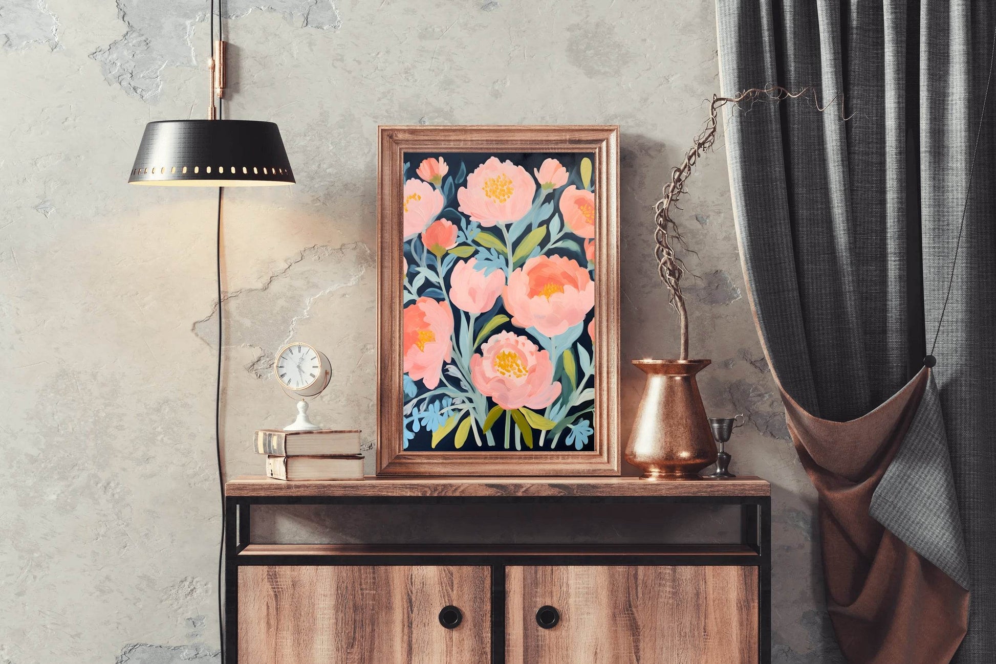 Drawing of Floral Pattern Wall Art - beink online art store
