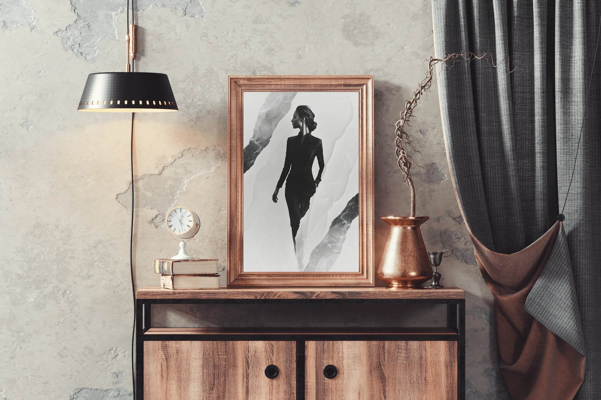 The Woman In Black In The Shadows Wall Art - beink online art store