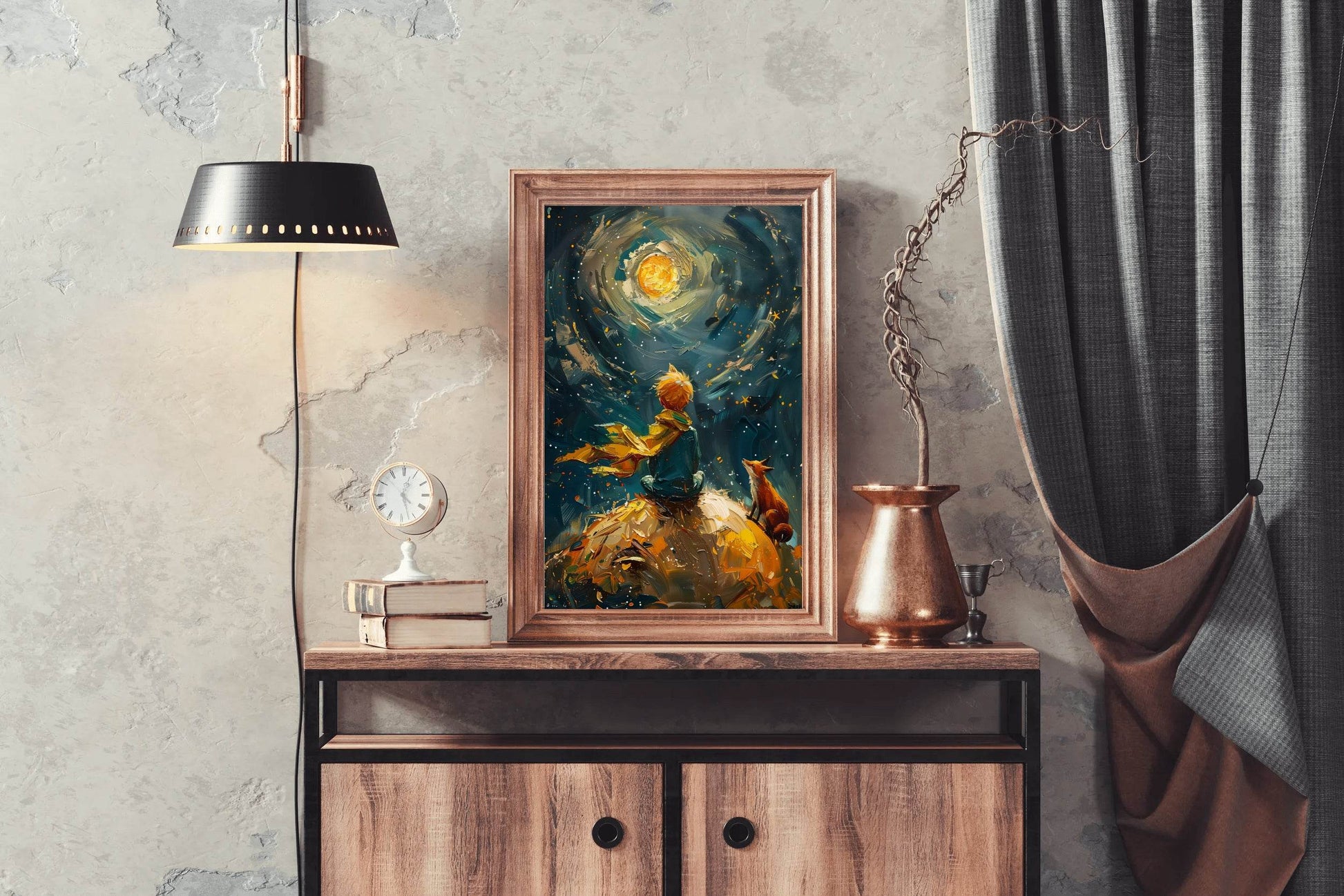 Oil Painting of a Boy and a Fox - beink online art store