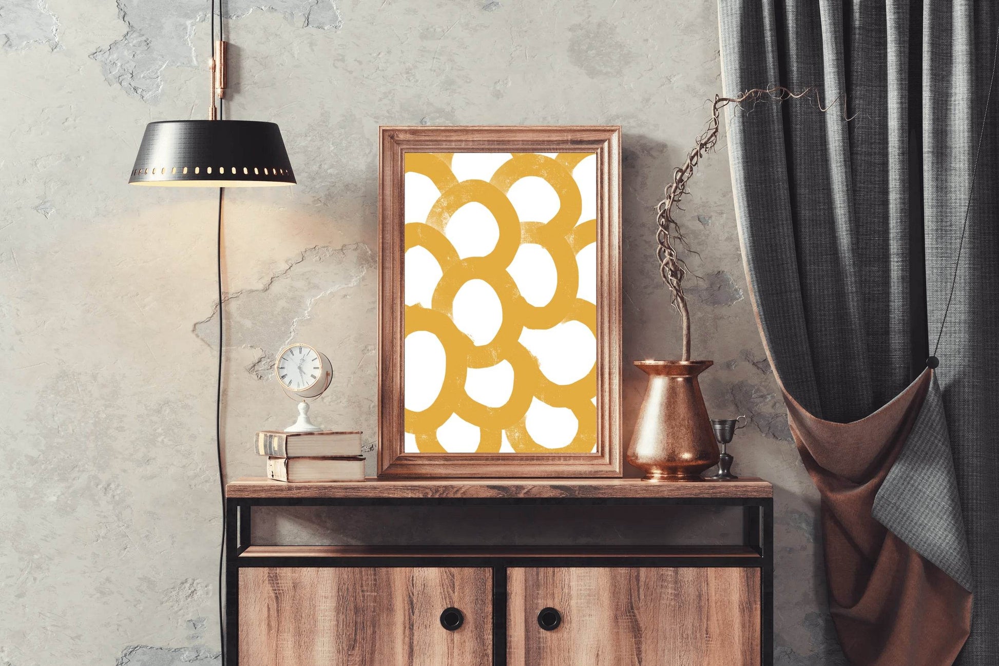 Yellow Contiguous Circles Wall Art - beink online art store