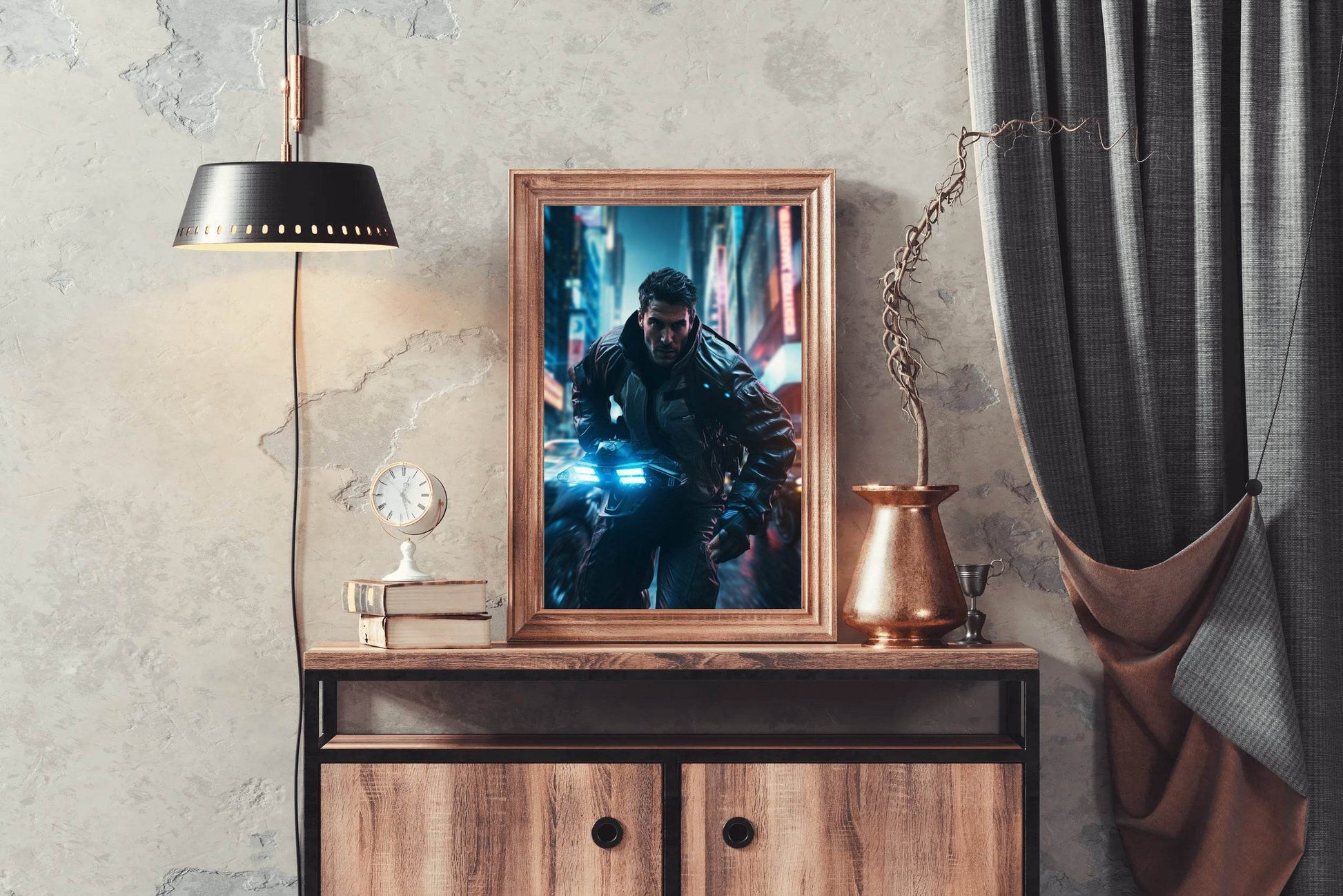 Cyberpunk Man Warrior Wall Art - beink online art store