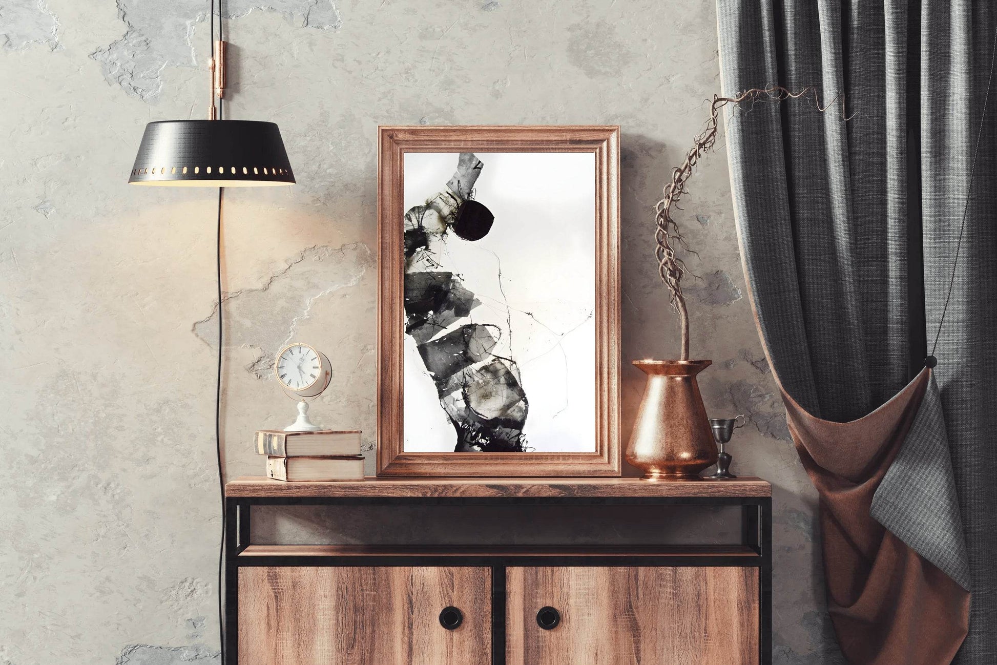 Ink-Stained Figure With Sense of Movement Modern Art - beink online art store