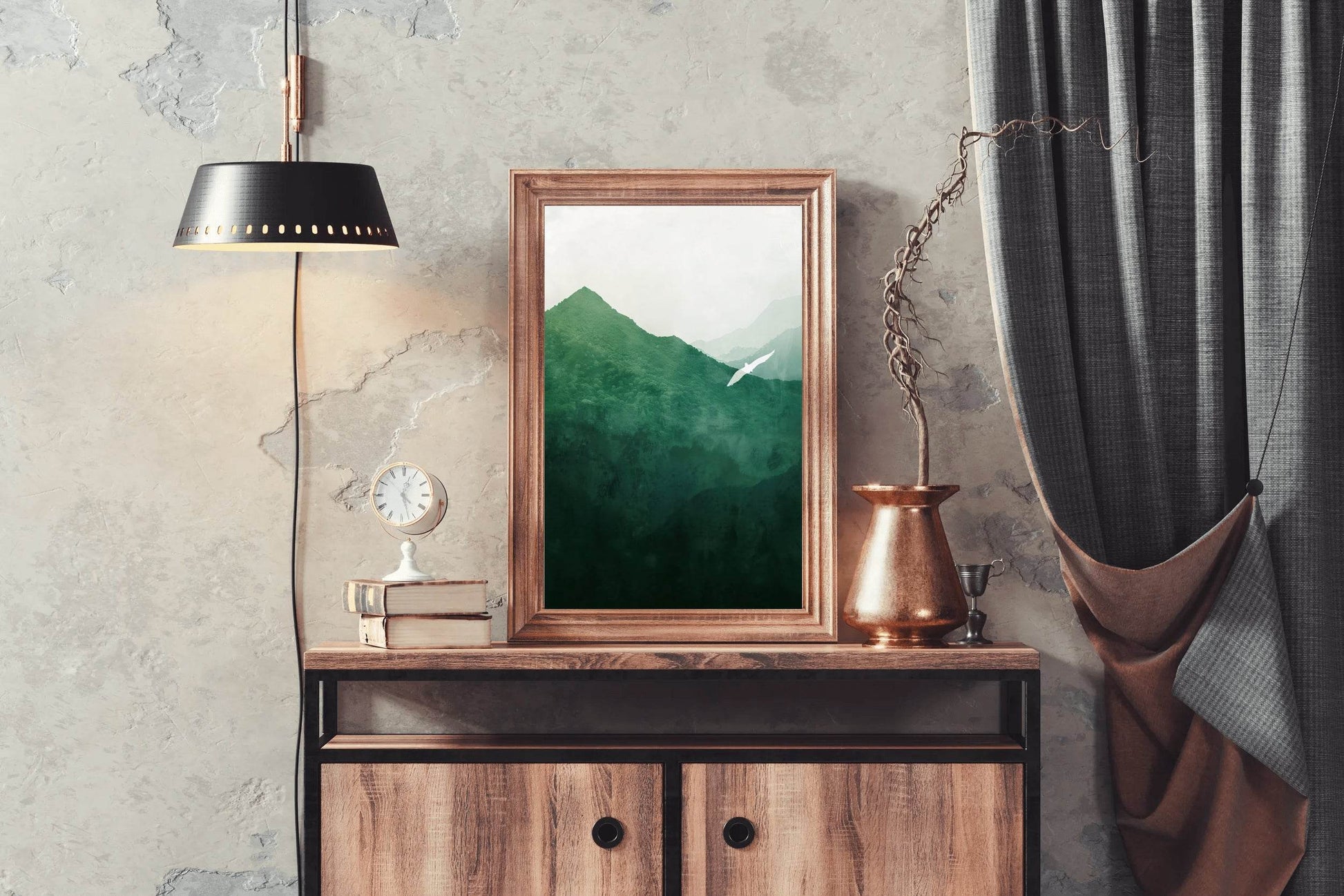 Mountain Forest Painting Wall Art - beink online art store