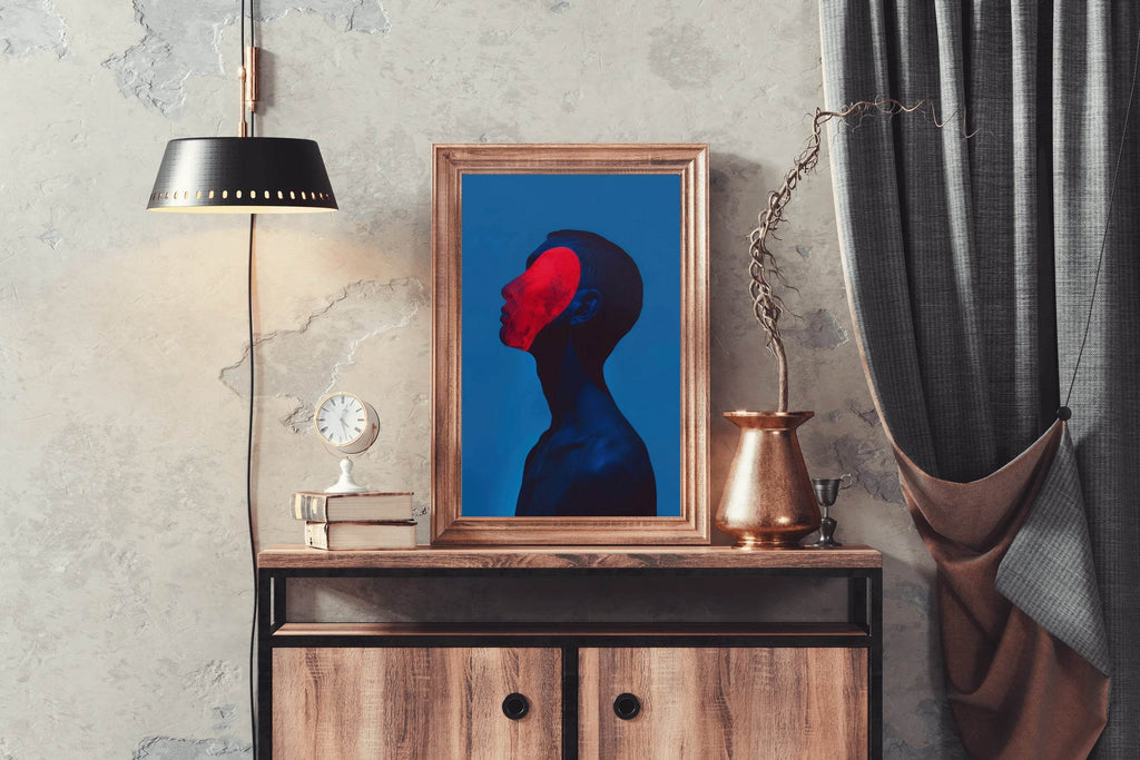 Red Face Oil Painting Wall Art - beink online art store