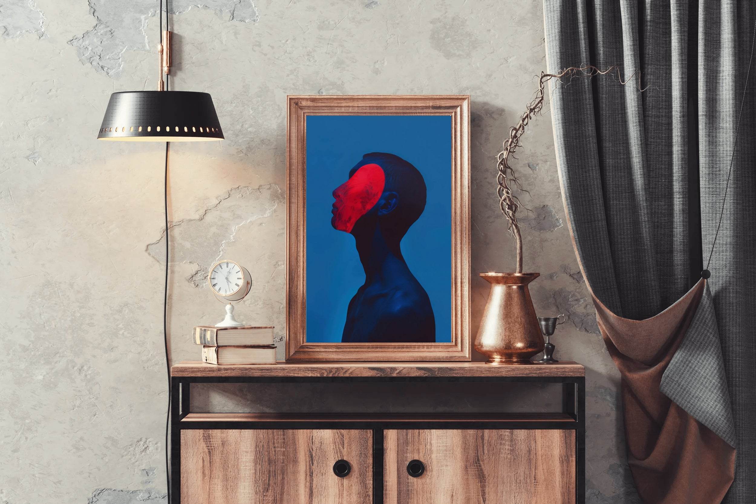 Red Face Oil Painting Wall Art - beink online art store