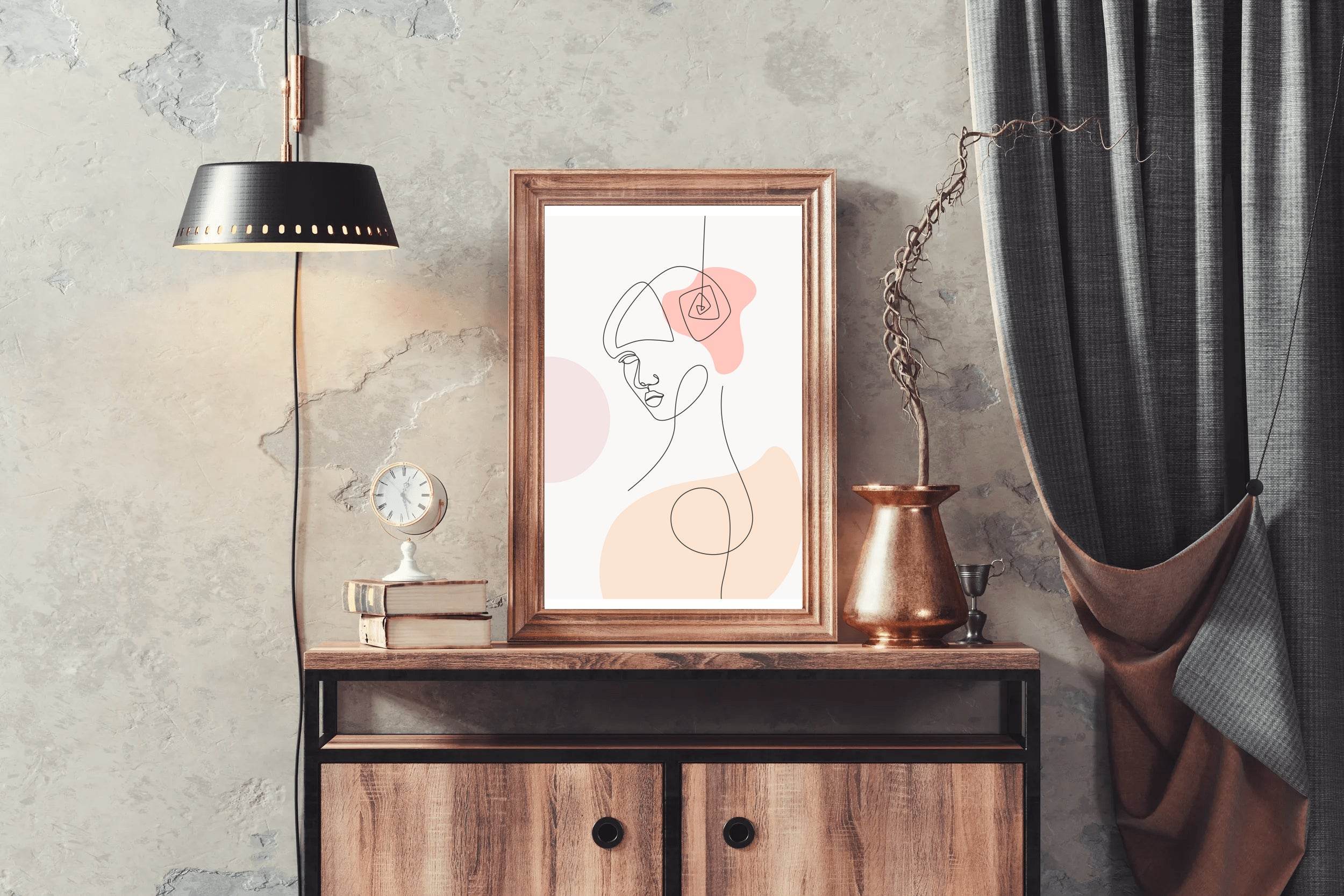 Minimal Design of Robot Woman Wall Art - beink online art store