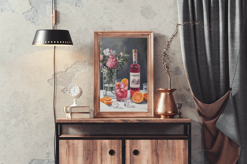 Red Campari Cocktail Wall Art - beink online art store