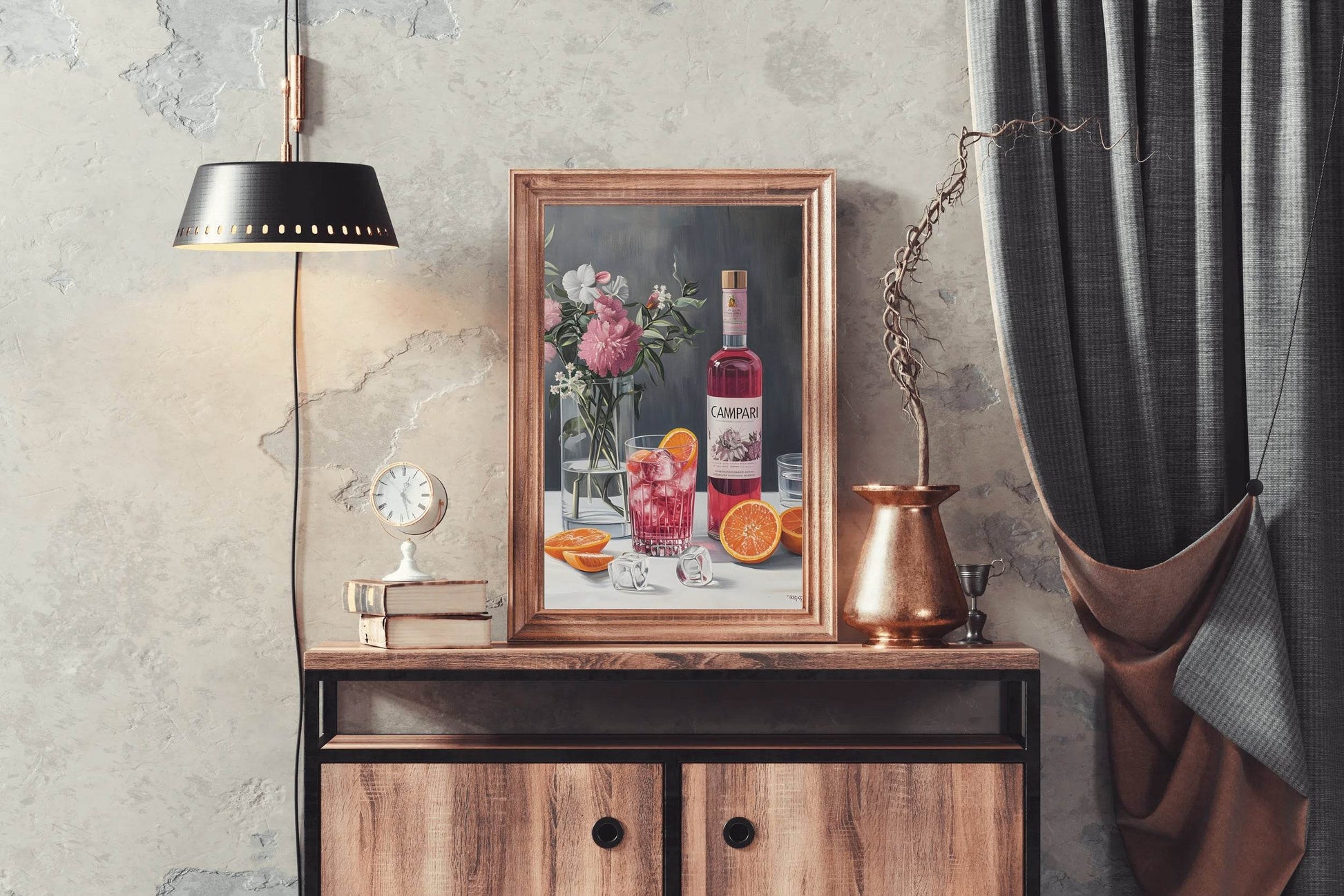Red Campari Cocktail Wall Art - beink online art store