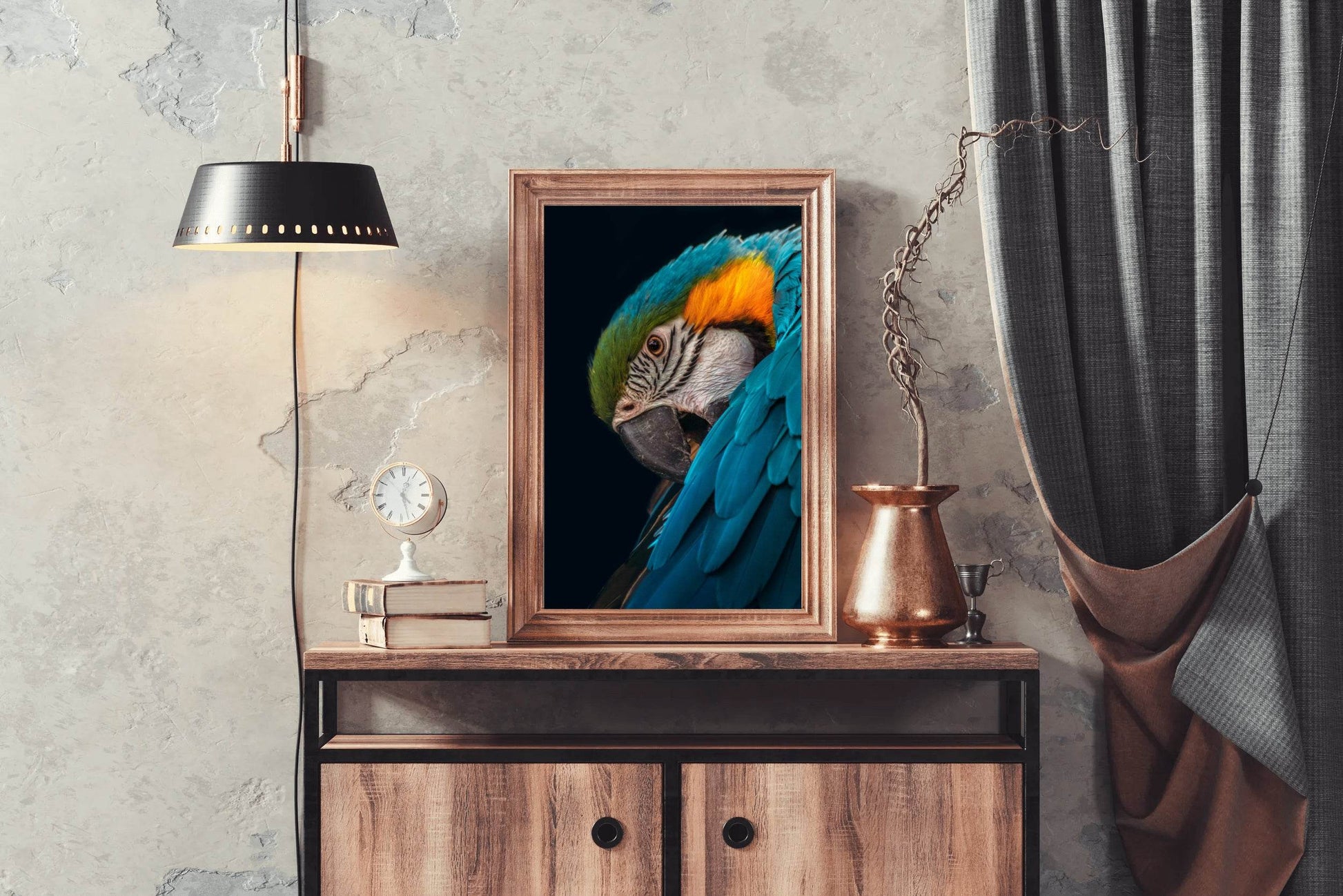 Closeup of Macaw Bird Wall Art - beink online art store