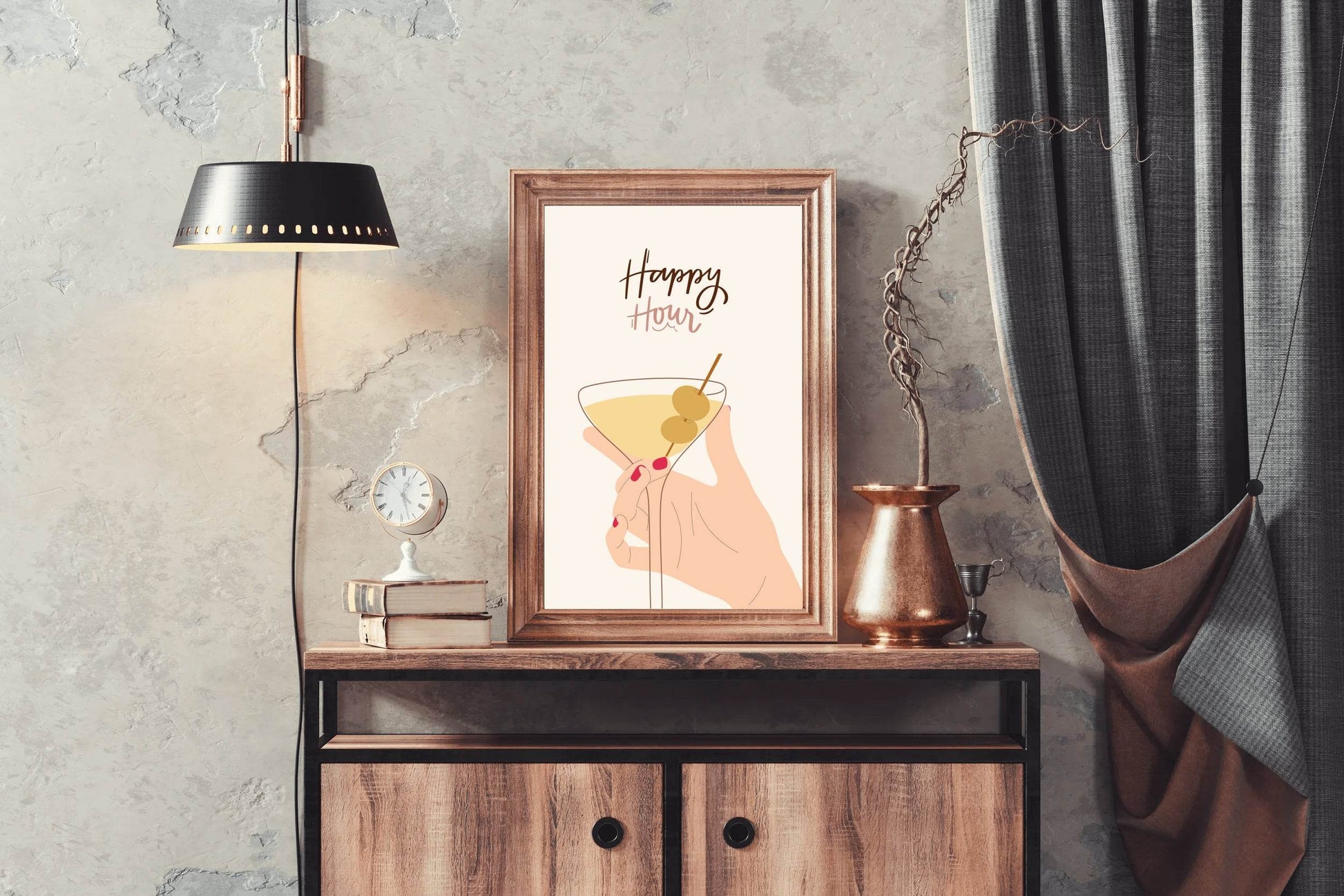 Cocktail Glass With Olives Wall Art - beink online art store