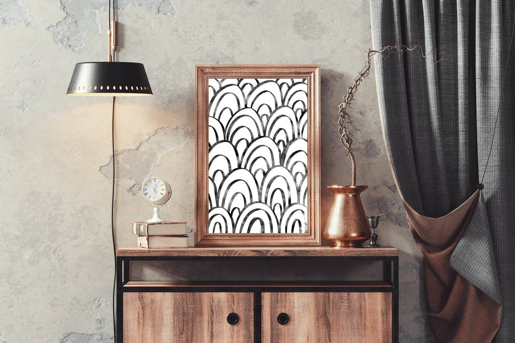 Fish Scales Seamless Pattern Wall Art - beink online art store