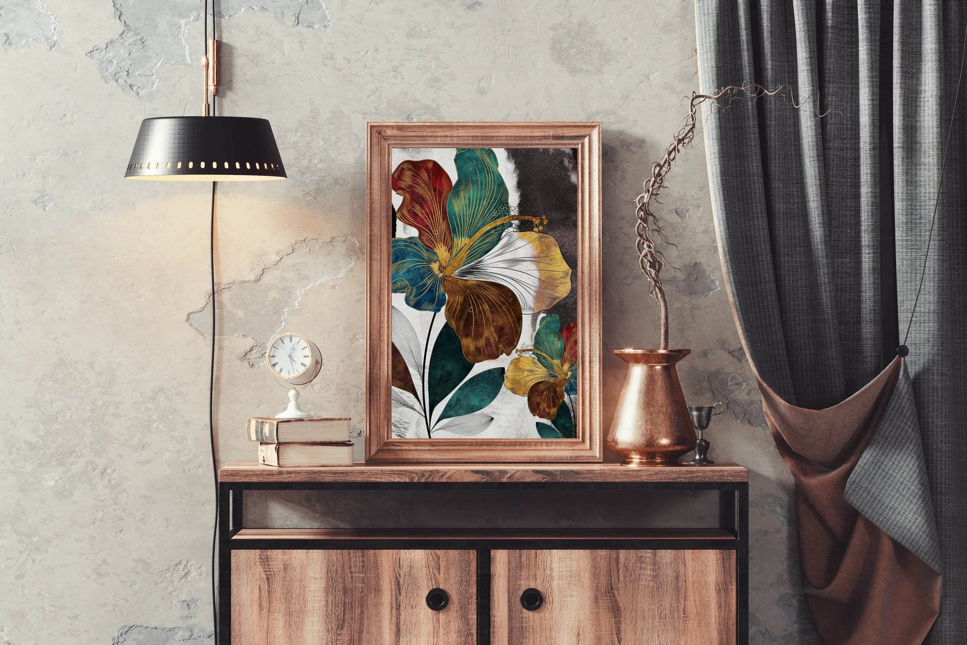Floral Fusion - Multicolor Patels Modern Wall Art - beink online art store