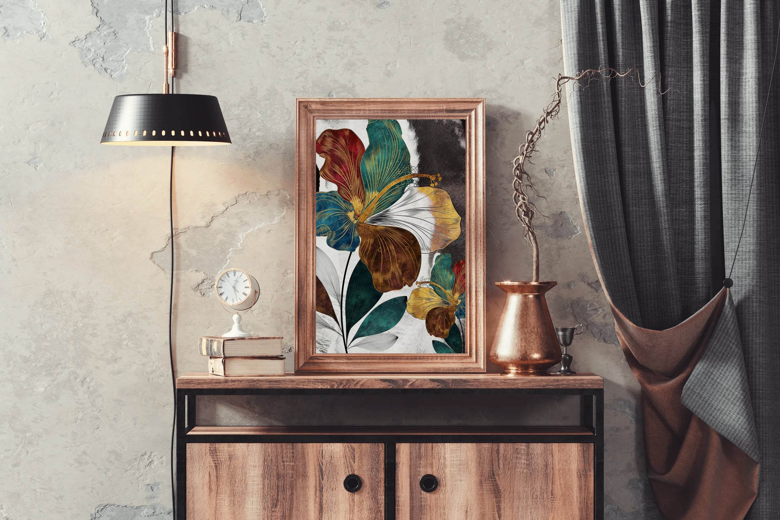 Floral Fusion - Multicolor Patels Modern Wall Art - beink online art store