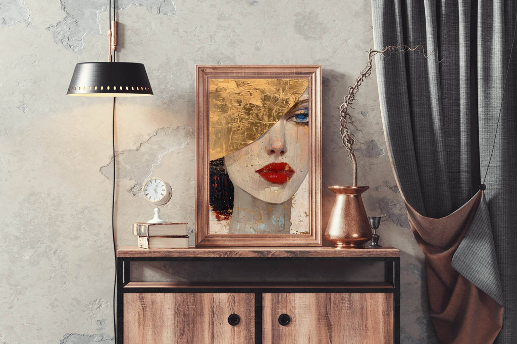 European Girl Face Painting Wall Art - beink online art store