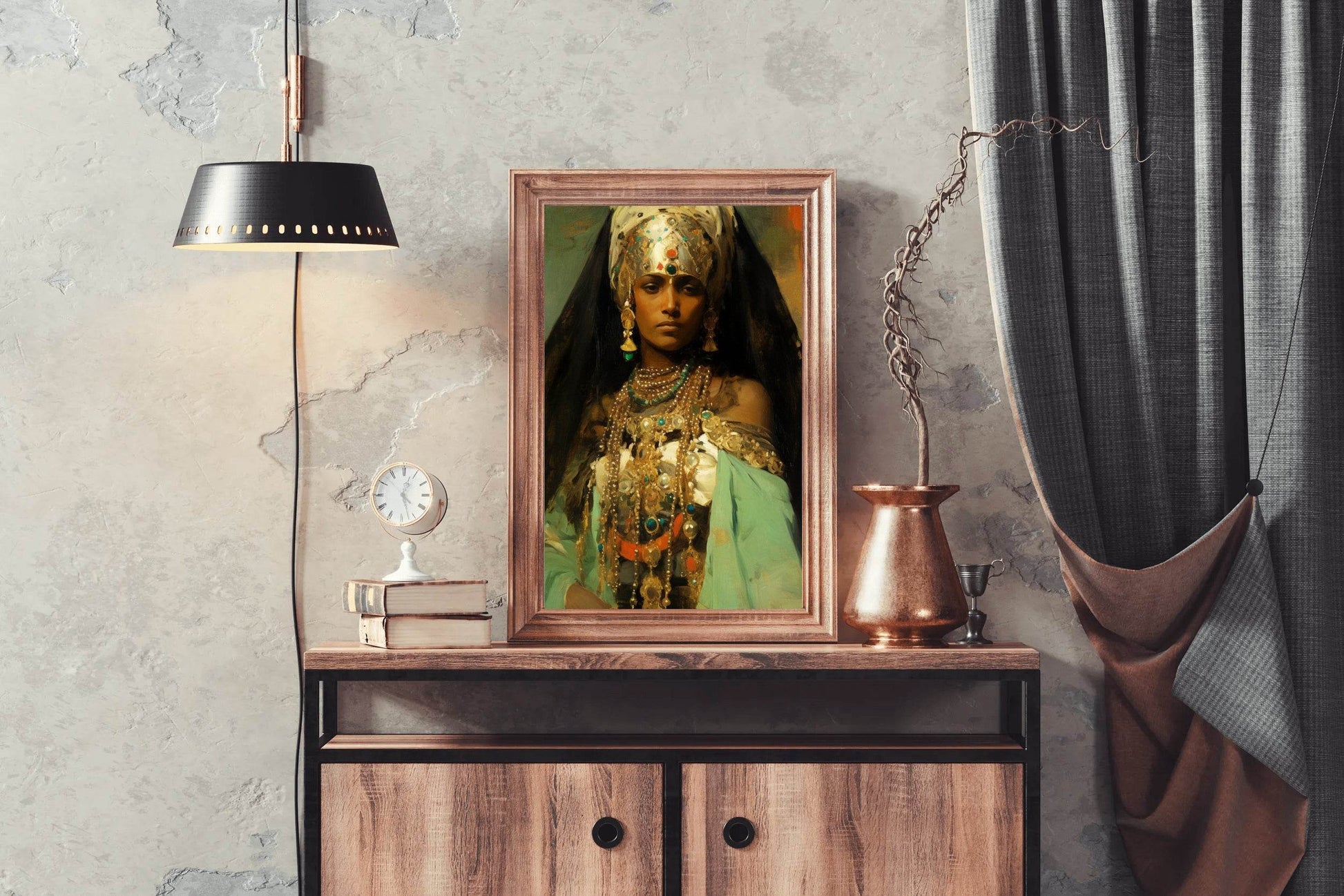 Painting The Face Of An Egyptian Woman Wall Art - beink online art store