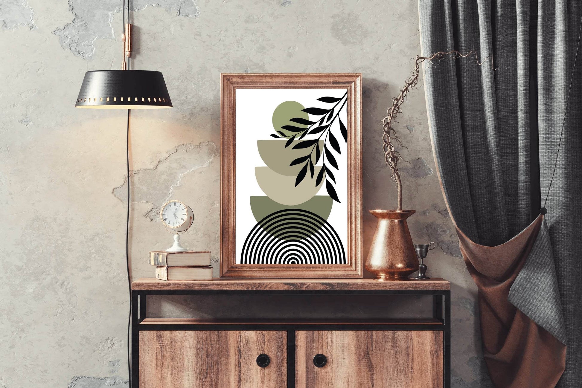 Abstract Leaves Branch Spiraled Circle ArtWork - beink online art store
