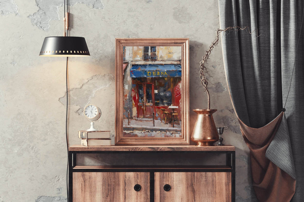Oil Painting Of A Cafe Wall Art - beink online art store