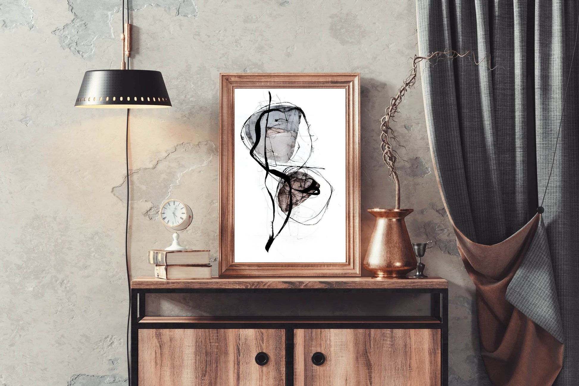 Ink and Watercolor Modern Wall Art - beink online art store